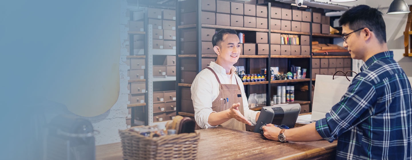 Man paying for purchases