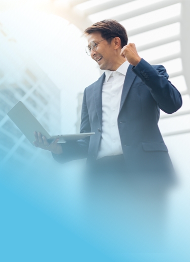 Man enjoying high investment return