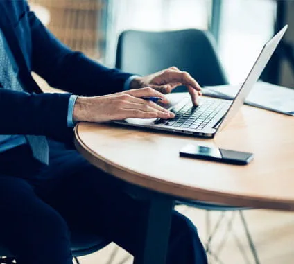 Man working on the laptop