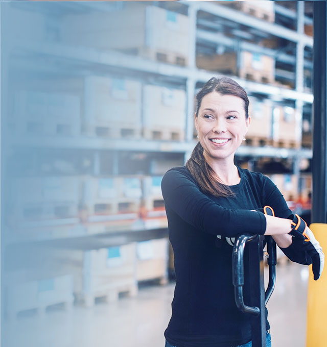 Woman working in the warehouse