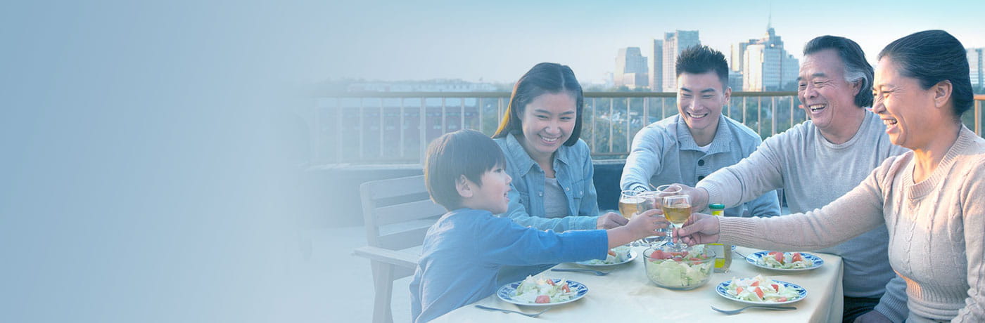 Family Eating Outside