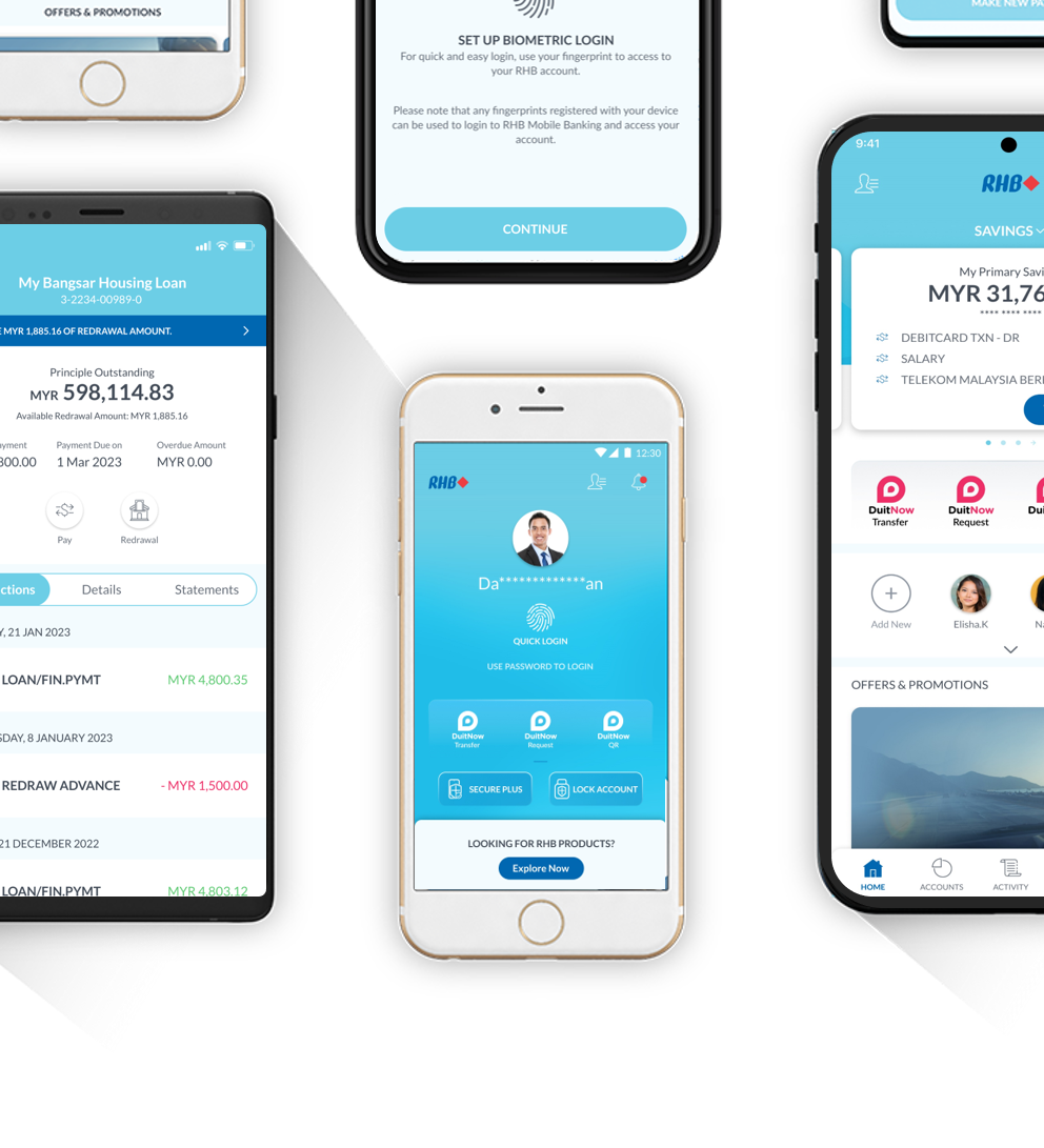 New RHB Mobile Banking App Screen UIs
